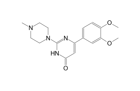 4(3H)-pyrimidinone, 6-(3,4-dimethoxyphenyl)-2-(4-methyl-1-piperazinyl)-