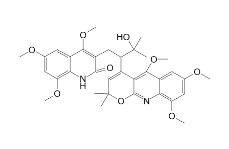 3-[3-hydroxy-3-methyl-2-(5,7,9-trimethoxy-2,2-dimethyl-pyrano[6,5-b]quinolin-4-yl)butyl]-4,6,8-trimethoxy-carbostyril