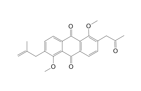 1,5-Dimethoxy-6-(2''-methylprop-2''-enyl)-2-(2'-oxopropyl)anthraquinone