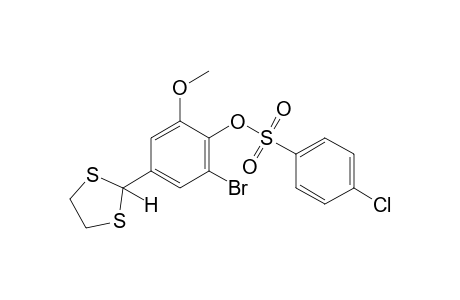 2-bromo-4-(1,3-dithiolan-2-yl)-6-methoxyphenol, p-chlorobenzenesulfonate