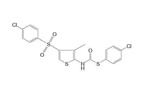 4-[(p-chlorophenyl)sulfonyl]-3-methylthio-2-thiophenecarbamic acid, S-(p-chlorophenyl)ester