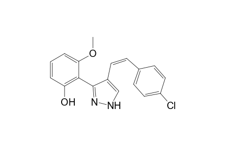 (Z)-3/ 5-(2'-Hydroxy-6'-methoxyphenyl)-4-(p-chlorostyryl)pyrazole