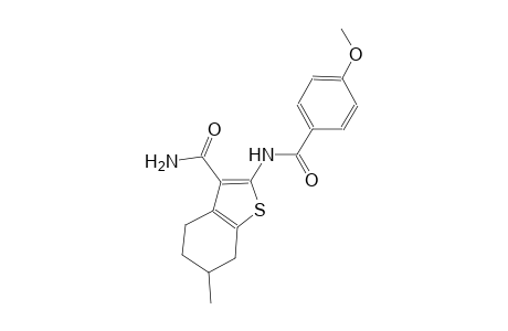 2-[(4-methoxybenzoyl)amino]-6-methyl-4,5,6,7-tetrahydro-1-benzothiophene-3-carboxamide