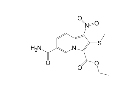 6-carbamoyl-2-(methylthio)-1-nitro-3-indolizinecarboxylic acid ethyl ester
