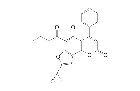 5-hydroxy-8-(2-hydroxypropan-2-yl)-6-(2-methylbutanoyl)-4-phenylfuro[2,3-h]chromen-2-one