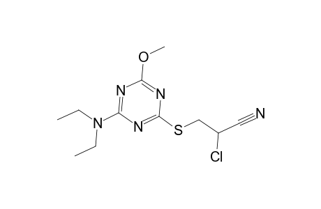 2-Chloro-3-([4-(diethylamino)-6-methoxy-1,3,5-triazin-2-yl]sulfanyl)propanenitrile