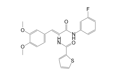 N-{(Z)-2-(3,4-dimethoxyphenyl)-1-[(3-fluoroanilino)carbonyl]ethenyl}-2-thiophenecarboxamide