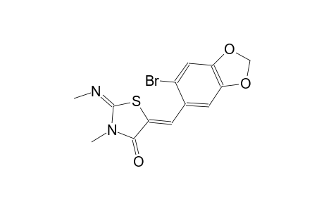 (2E,5Z)-5-[(6-bromo-1,3-benzodioxol-5-yl)methylene]-3-methyl-2-[(E)-methylimino]-1,3-thiazolidin-4-one