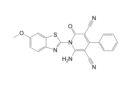 1-(6'-Methoxy-2'-benzothiazolyl)-4-phenyl-3,5-dicyano-6-amino-1,2-dihydro-2-pyridone