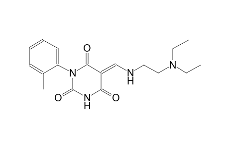 2,4,6(1H,3H,5H)-pyrimidinetrione, 5-[[[2-(diethylamino)ethyl]amino]methylene]-1-(2-methylphenyl)-, (5E)-