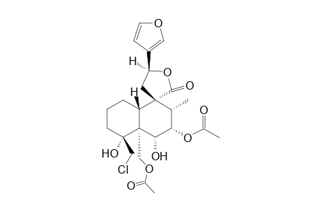 7.alpha.,19-Diacetoxy-18-chloro-15,16-epoxy-4.alpha.,6.alpha.-dihydroxy-neocleroda-13(16),14-dien-20,12-olide