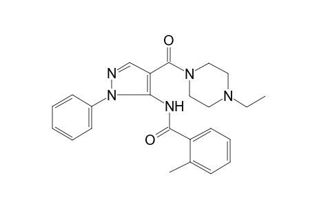 benzamide, N-[4-[(4-ethyl-1-piperazinyl)carbonyl]-1-phenyl-1H-pyrazol-5-yl]-2-methyl-