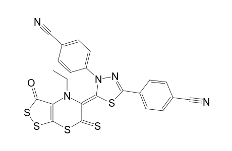 (E)-4-ETHYL-3-OXO-5-[3,5-DI-(4-CYANOPHENYL)-[1,3,4]-THIADIAZOL-2-YLIDENYL]-[1,2]-DITHIOLO-[3,4-B]-[1,4]-THIAZINE-6-THIONE