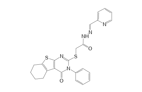 2-[(4-oxo-3-phenyl-3,4,5,6,7,8-hexahydro[1]benzothieno[2,3-d]pyrimidin-2-yl)sulfanyl]-N'-[(E)-2-pyridinylmethylidene]acetohydrazide