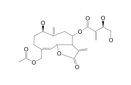 15-Acetoxy-8.alpha.-(3',4'-dihydroxy-2'-methylenebutanoyloxy)-1.beta.-hydroxy-7.alpha.-H,6.beta.-H-germacra-4,10(14),11(13)-trien-12,6-olide