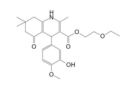 2-ethoxyethyl 4-(3-hydroxy-4-methoxyphenyl)-2,7,7-trimethyl-5-oxo-1,4,5,6,7,8-hexahydro-3-quinolinecarboxylate