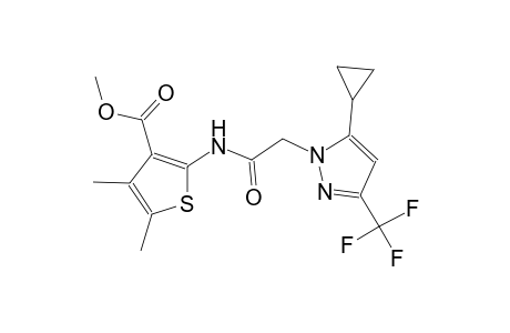 methyl 2-({[5-cyclopropyl-3-(trifluoromethyl)-1H-pyrazol-1-yl]acetyl}amino)-4,5-dimethyl-3-thiophenecarboxylate