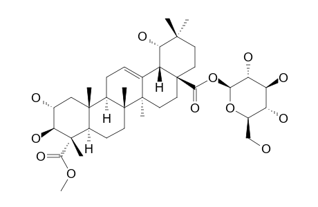 2-ALPHA,3-BETA,19-ALPHA-TRIHYDROXY-OLEAN-12-ENE-23,38-DIOIC-ACID-28-O-BETA-D-GLUCOPYRANOSYL-METHYLESTER