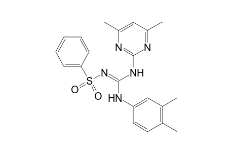 N-{(E)-(3,4-dimethylanilino)[(4,6-dimethyl-2-pyrimidinyl)amino]methylidene}benzenesulfonamide