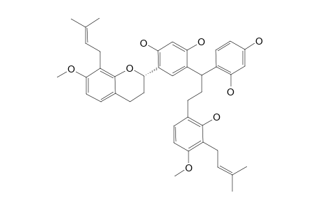 MORUSYUNNANSIN_C;4-{-(2,4-DIHYDROXYPHENYL)-3-[2-HYDROXY-4-METHOXY-3-(3-METHYL-2-BUTEN-1-YL)-PHENYL]-PROPYL}-6-[(2-R)-3,4-DIHYDRO