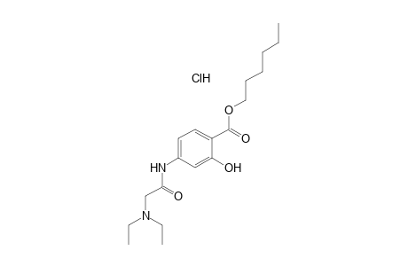 4-[2-(diethylamino)acetamido]salicylic acid, hexyl ester, hydrochloride