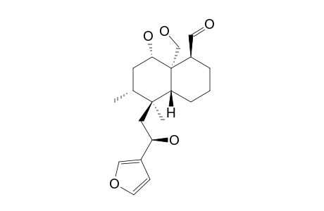 TEUMASSILENIN_A;(12S)-15,16-EPOXY-6-ALPHA,12,19-TRIHYDROXYNEOClERODA-13-(16),14-DIEN-18-BETA-AL