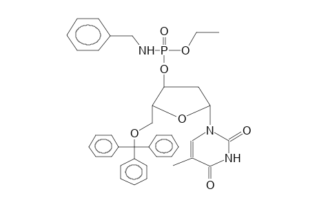 5'-O-TRITYLDEOXYTHYMIDINE-3'-ETHYL(BENZYLAMIDO)PHOSPHATE (DIASTEREOMERMIXTURE)