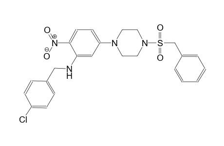 benzenemethanamine, 4-chloro-N-[2-nitro-5-[4-[(phenylmethyl)sulfonyl]-1-piperazinyl]phenyl]-