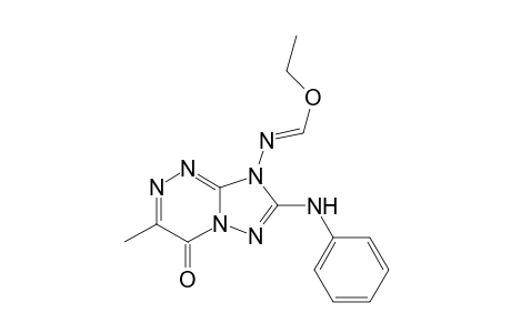 Methanimidic acid, N-[3-methyl-4-oxo-7-(phenylamino)[1,2,4]triazolo[5,1-c][1,2,4]triazin-8(4H)-yl]-, ethyl ester