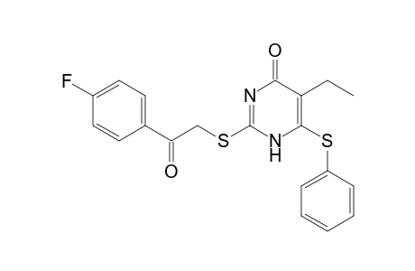 2-[(4'-Fluorophenacylmethyl)thio]-5-ethyl-6-phenylthio pyrimidin-4(1H)-one