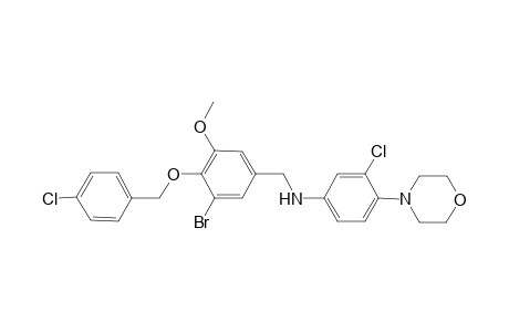 N-[[3-bromanyl-4-[(4-chlorophenyl)methoxy]-5-methoxy-phenyl]methyl]-3-chloranyl-4-morpholin-4-yl-aniline