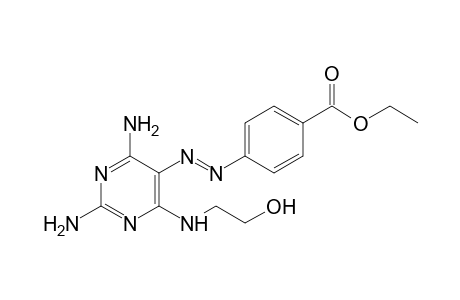 p-{{2,4-diamino-6-[(2-hydroxyethyl)amino]pyrimidin-5-yl}azo}benzoic acid, ethyl ester