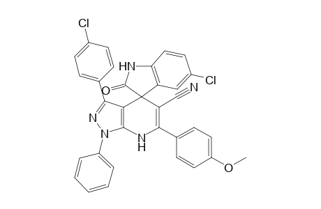 5-Chloro-3'-(4-chlorophenyl)-6'-(4-methoxyphenyl)-2-oxo-1'-phenyl-1',7'-dihydrospiro(indoline-3,4'-pyrazolo[3,4-b]pyridine)-5'-carbonitrile