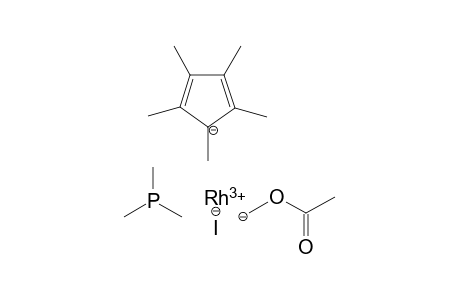 (Methanidyl acetate)-1,2,3,4,5-pentamethylcyclopenta-2,4-dien-1-ide rhodium(III) trimethylphosphane iodide