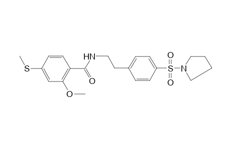 2-Methoxy-4-(methylsulfanyl)-N-{2-[4-(1-pyrrolidinylsulfonyl)phenyl]ethyl}benzamide