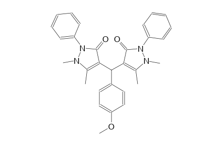 4-[(1,5-dimethyl-3-oxo-2-phenyl-2,3-dihydro-1H-pyrazol-4-yl)(4-methoxyphenyl)methyl]-1,5-dimethyl-2-phenyl-1,2-dihydro-3H-pyrazol-3-one