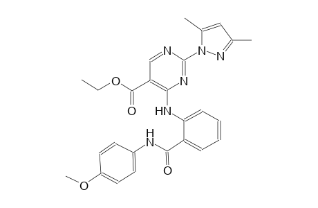 ethyl 2-(3,5-dimethyl-1H-pyrazol-1-yl)-4-{2-[(4-methoxyanilino)carbonyl]anilino}-5-pyrimidinecarboxylate