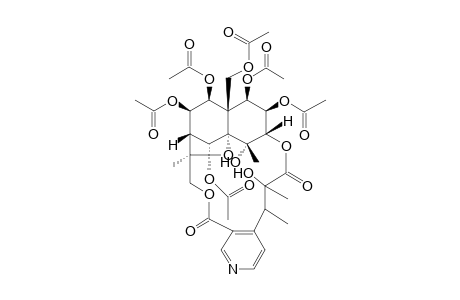 WILFORDININE-B;1-BETA,2-BETA,5-ALPHA,7-BETA,8-BETA,11-HEXA-ACETOXY-3-ALPHA,15-[2'-HYDROXY-2',3'-DIMETHYL-3'-(3''-CARBOXY-4''-PYRIDYL)-PROPANOIC-AC