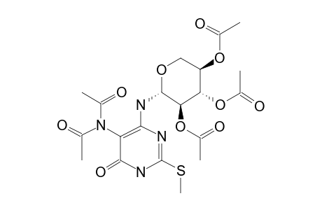 5-(N,N-Diacetylamino)-2-(methylthio)-4-(2,3,4-tri-o-acetyl-.beta.-D-xylopyranosylamino)-1H-pyrimidin-6-one