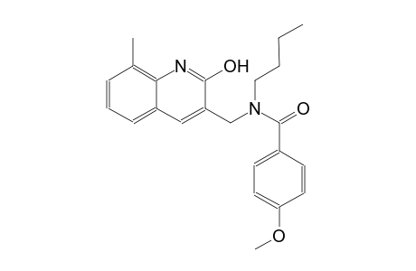 N-butyl-N-[(2-hydroxy-8-methyl-3-quinolinyl)methyl]-4-methoxybenzamide