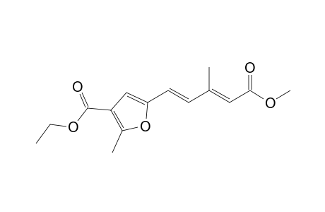 5-[(1E,3E)-5-keto-5-methoxy-3-methyl-penta-1,3-dienyl]-2-methyl-furan-3-carboxylic acid ethyl ester