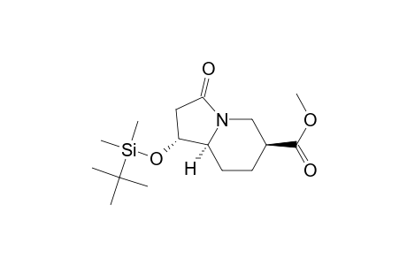 6-Indolizinecarboxylic acid, 1-[[(1,1-dimethylethyl)dimethylsilyl]oxy]octahydro-3-oxo-, methyl ester, (1.alpha.,6.beta.,8a.alpha.)-(.+-.)-