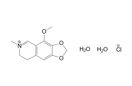7,8-dihydro-4-methoxy-6-methyl-1,3-dioxolo[4,5-g]isoguinolinium chloride, dihydrate