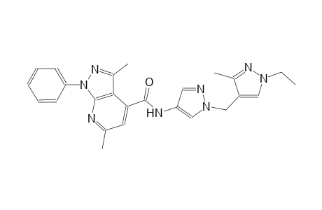 N-{1-[(1-ethyl-3-methyl-1H-pyrazol-4-yl)methyl]-1H-pyrazol-4-yl}-3,6-dimethyl-1-phenyl-1H-pyrazolo[3,4-b]pyridine-4-carboxamide