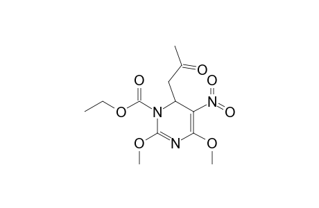 6-ACETONYL-2,4-DIMETHOXY-5-NITRO-1-ETHOXYCARBONYL-1,6-DIHYDROPYRIMIDINE