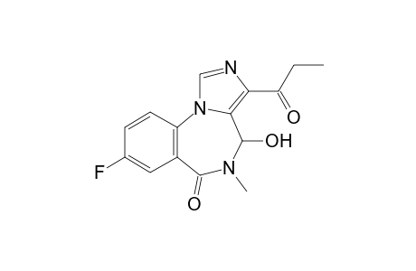 8-Fluoro-4-hydroxy-5-methyl-3-propionyl-4,5-dihydro-6H-imidazo[1,5-a][1,4]benzodiazepin-6-one