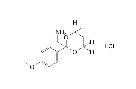 2-(aminomethyl)-2-(p-methoxyphenyl)-m-dioxane, hydrochloride