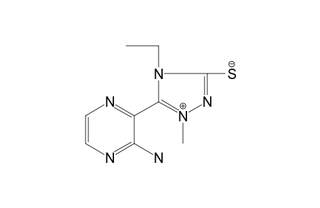 ANHYDRO-3-MERCAPTO-4-ETHYL-1-METHYL-5-(3'-AMINO-2'-PYRAZINYL)-1,2,4-TRIAZOLIUM-HYDROXIDE