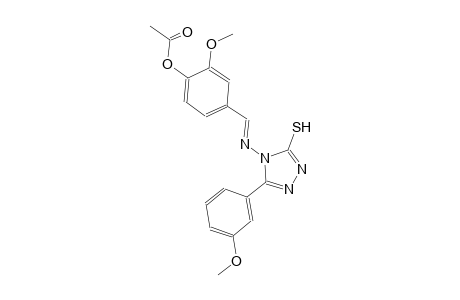 2-methoxy-4-((E)-{[3-(3-methoxyphenyl)-5-sulfanyl-4H-1,2,4-triazol-4-yl]imino}methyl)phenyl acetate