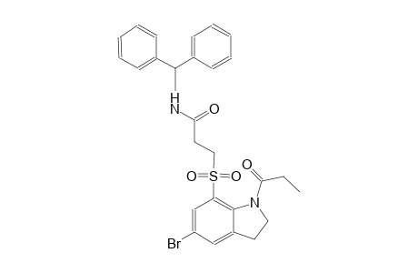 propanamide, 3-[[5-bromo-2,3-dihydro-1-(1-oxopropyl)-1H-indol-7-yl]sulfonyl]-N-(diphenylmethyl)-